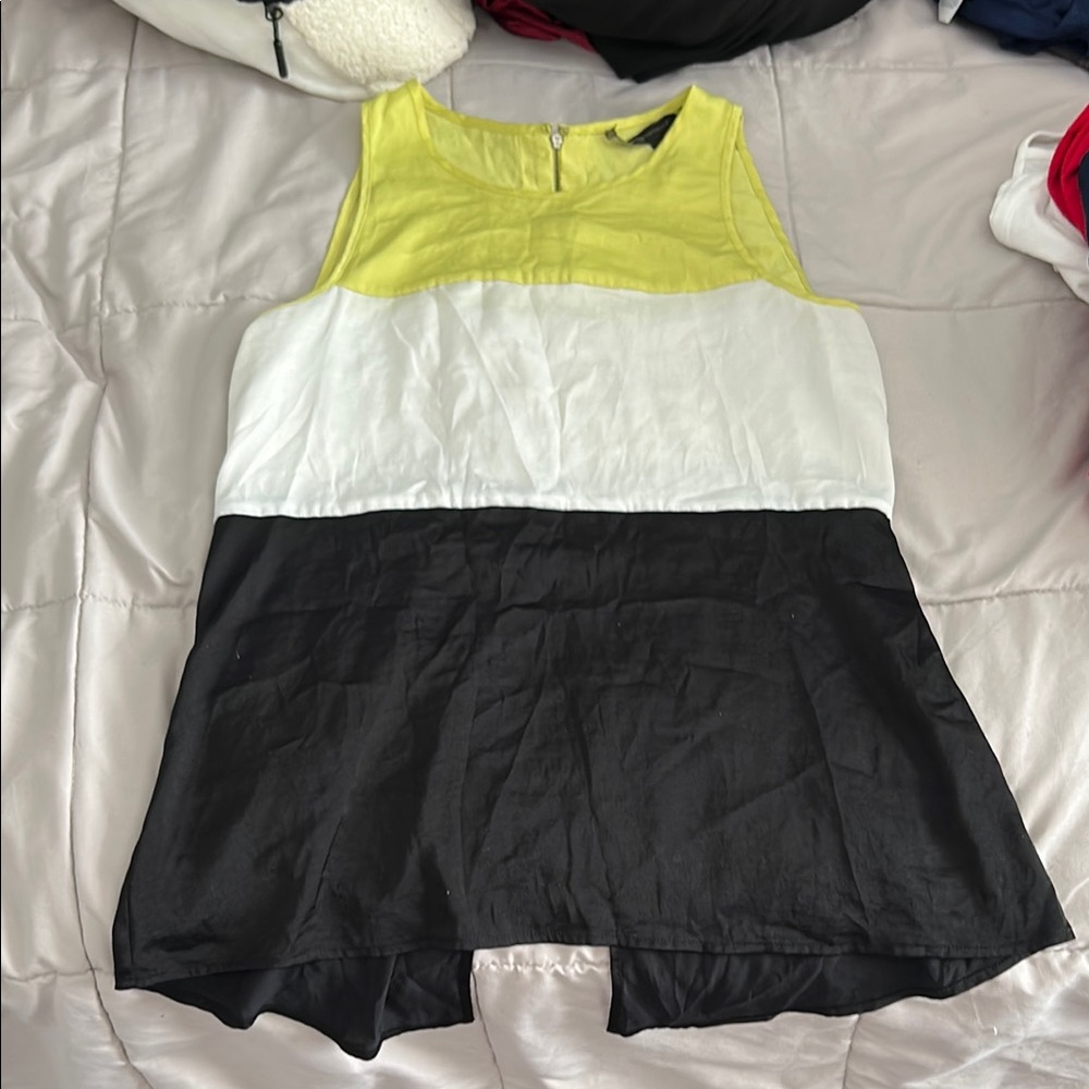 BCBG MAXAZRIA Sleeveless Top - Yellow, White, and Black